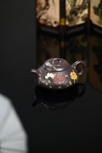 『汉棠石瓢』 高温天青·容量350cc·14孔出水·史志洪  史志洪，国大师徐汉棠女婿，徐门紫砂第四代传人，国家级高级工艺美术师