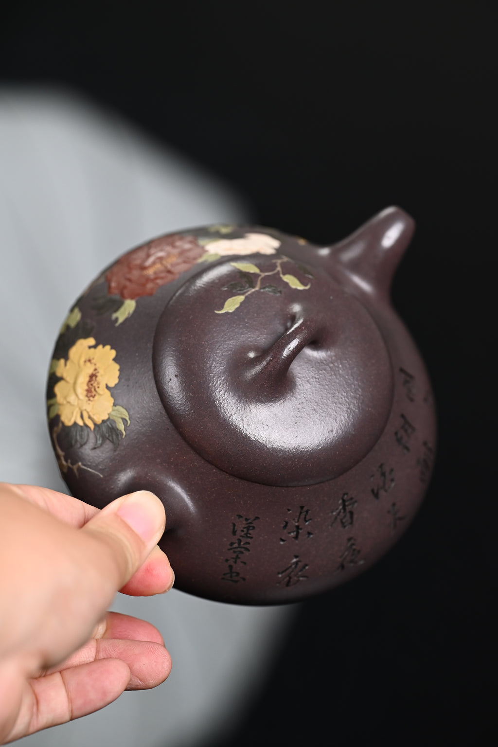 『汉棠石瓢』 高温天青·容量350cc·14孔出水·史志洪  史志洪，国大师徐汉棠女婿，徐门紫砂第四代传人，国家级高级工艺美术师