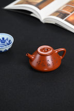 『子冶石瓢』 极品皱皮朱泥·容量260cc·14孔出水·史志洪  史志洪，国大师徐汉棠女婿，徐门紫砂第四代传人，国家级高级工艺美术师