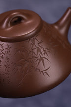 子冶石瓢，精品，临摹黄松老师（定风波），原矿老紫泥，容量210cc
