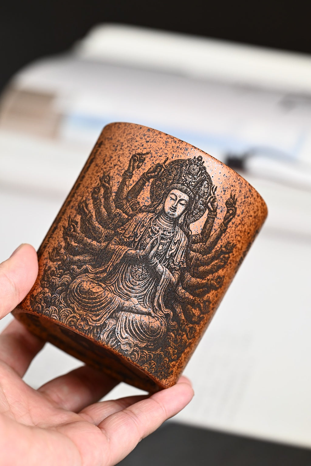 新品·『主人杯』刻绘·大悲咒 龙骨金砂·容量250cc（🈵️）