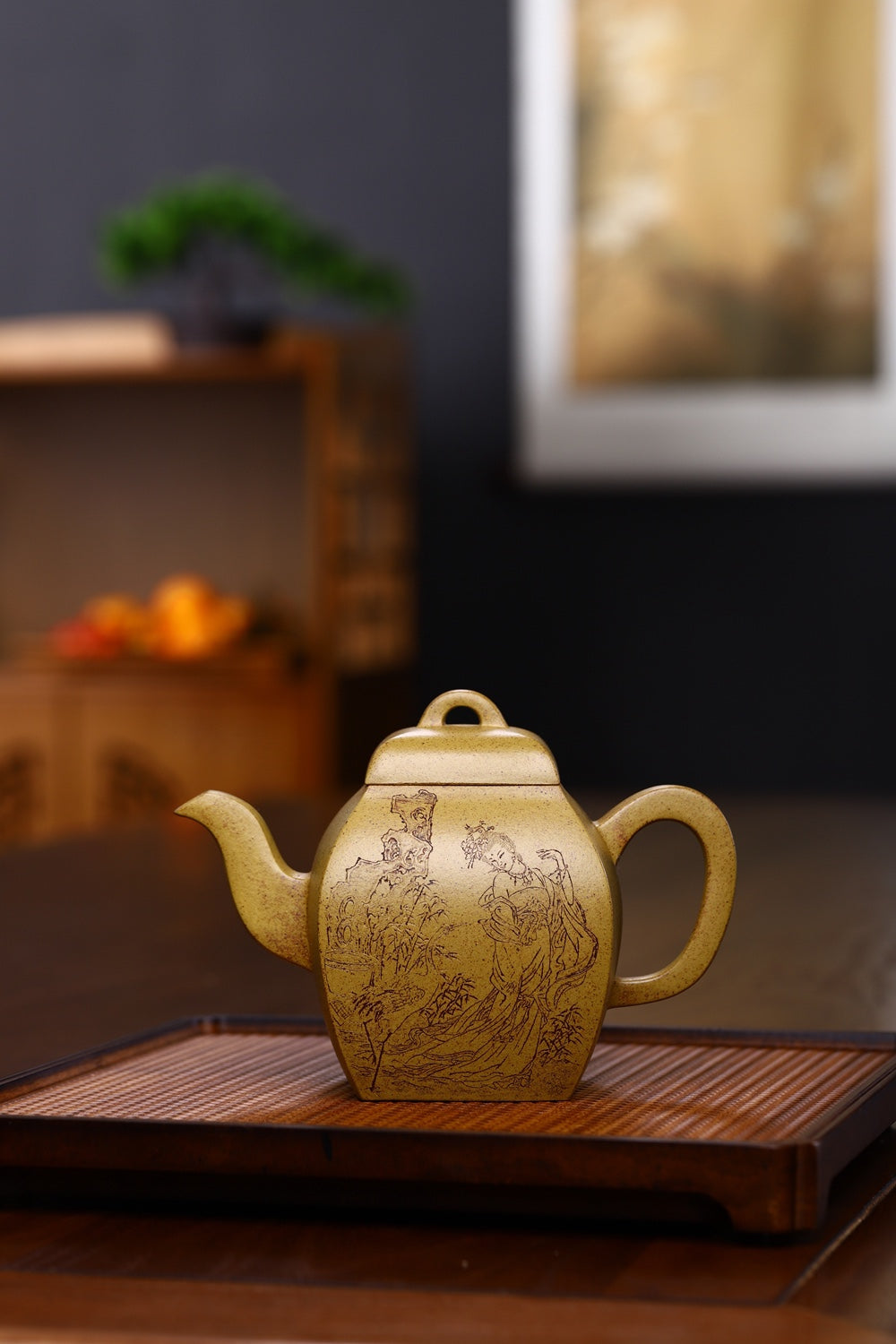 精品特价🉐️研高大师收藏级作品推荐【四方清心】[强] 黄金段古法烧（老师家藏三十多年老料市面罕见 ）450CC 作者：周新元 国家级正高级工艺美术师