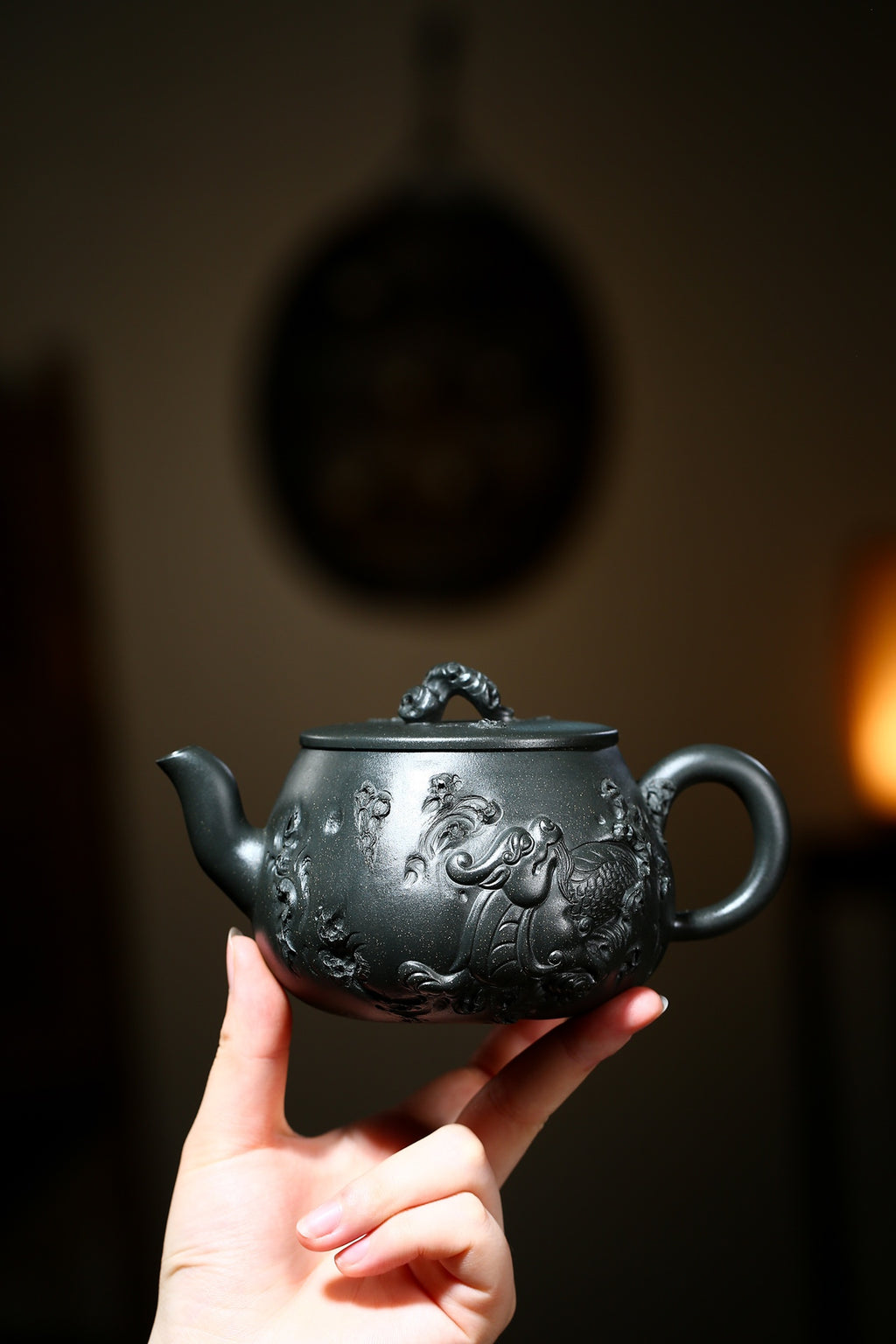 研高大师金奖作品推荐【供春】[强] 天青泥（老师家藏三十多年老料市面罕见 ）400CC 作者：周新元 国家级正高级工艺美术师
