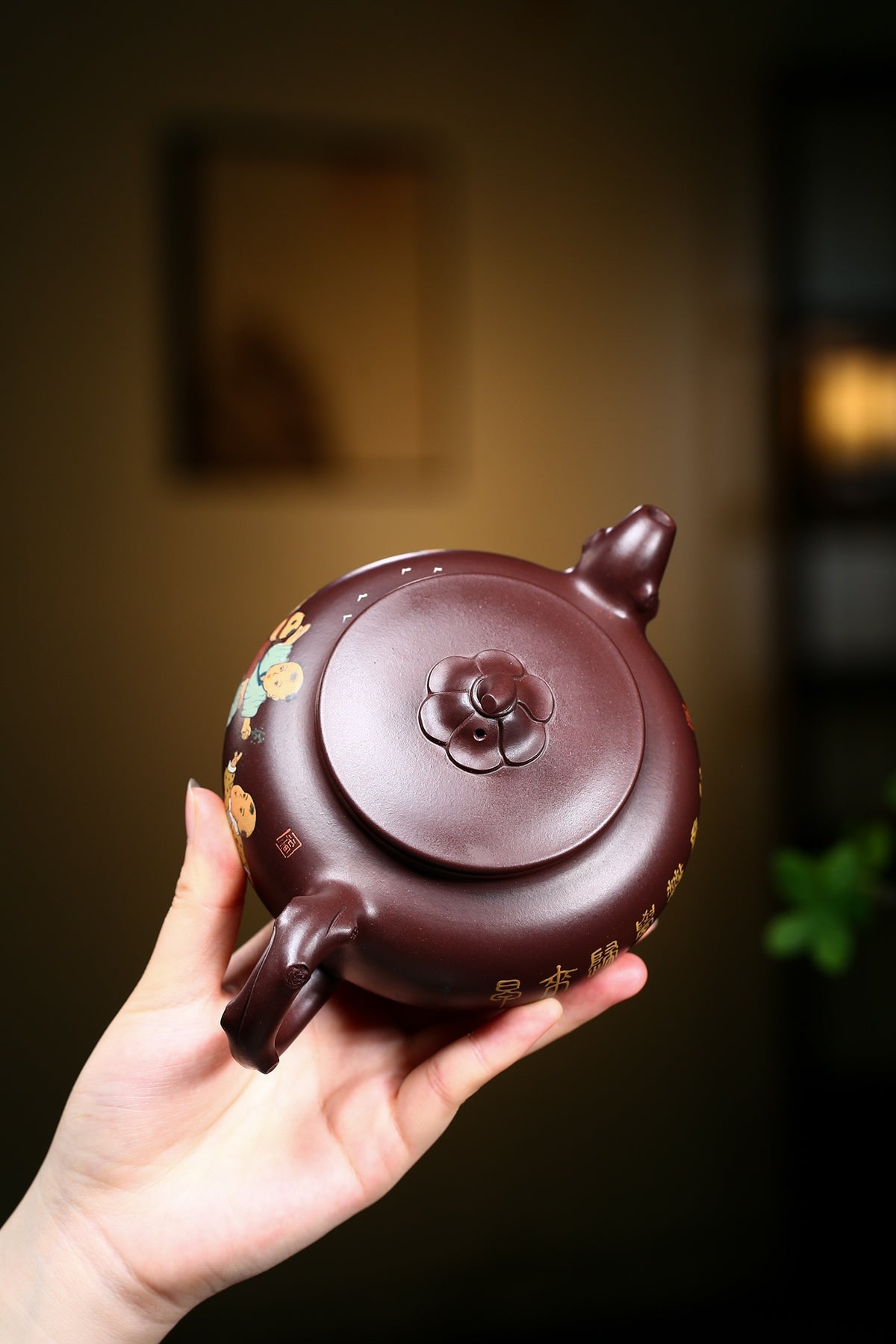 研高金奖作品推荐【童趣】[强] 家藏老紫泥（老师家藏三十多年老料市面罕见 ）500CC 作者：周新元 国家级正高级工艺美术师