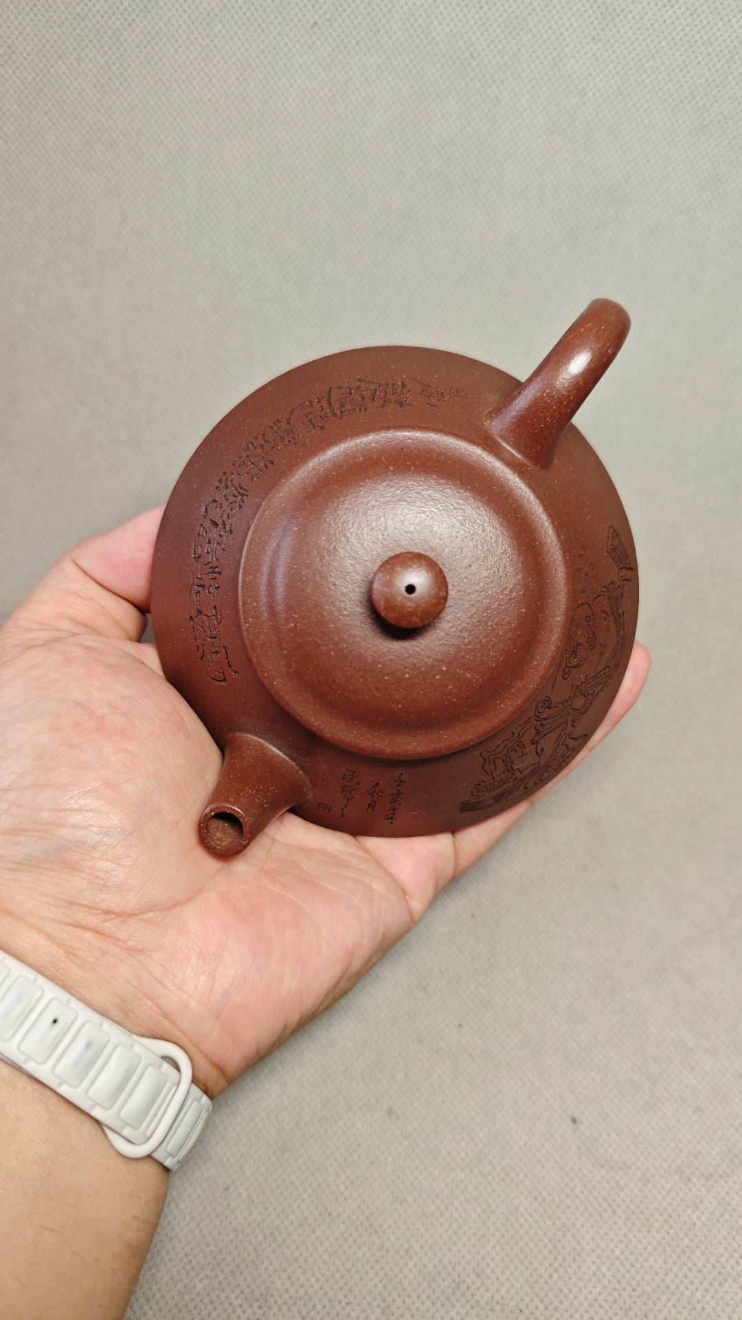 【蕴瓢】证书配套齐全 制壶：赵丽娟（国家级高级工艺美术师） 泥料：原矿紫泥 容量：220cc    孔数：9孔