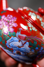 特价仅一只 杨军保老师作品，景德镇国大师任瑞华装饰【水平】 容量：260cc 泥料：家藏民国红皮龙 壶身装饰珐琅彩加描金，华美大气。