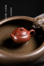 杨鹏全手工薄胎水上瓢【水平壶】泥料：鸡眼底槽清（一泡茶后泥料包浆立现）容量：250cc。作者：实力派名家杨鹏老师全手工制作