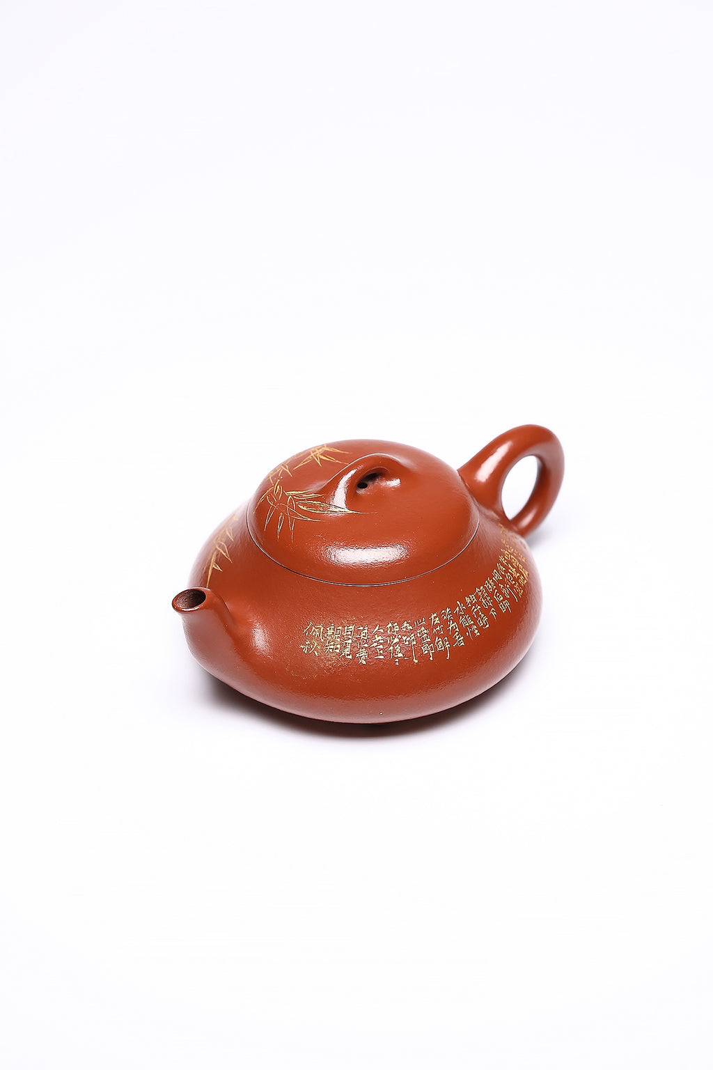 【汉棠石瓢】 作者 ：邵忠源  泥料：贵妃红朱泥 容量：300cc  作品介绍：  汉棠石瓢由徐汉棠先生优化创制，线条温润舒展，刚柔并济，是石瓢体系中的经典佳作