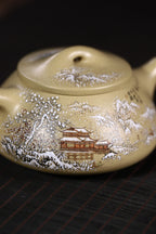 大师许成权高徒张丽老师制壶，陶瓷艺术大师沈凯老师装饰新品【景舟石瓢 · 玉蕊迎春】270cc