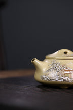 大师许成权高徒张丽老师制壶，陶瓷艺术大师沈凯老师装饰新品【景舟石瓢 · 玉蕊迎春】270cc