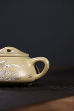 大师许成权高徒张丽老师制壶，陶瓷艺术大师沈凯老师装饰新品【景舟石瓢 · 玉蕊迎春】270cc