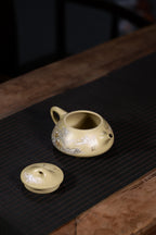 大师许成权高徒张丽老师制壶，陶瓷艺术大师沈凯老师装饰新品【景舟石瓢 · 踏雪飞鸿】270cc