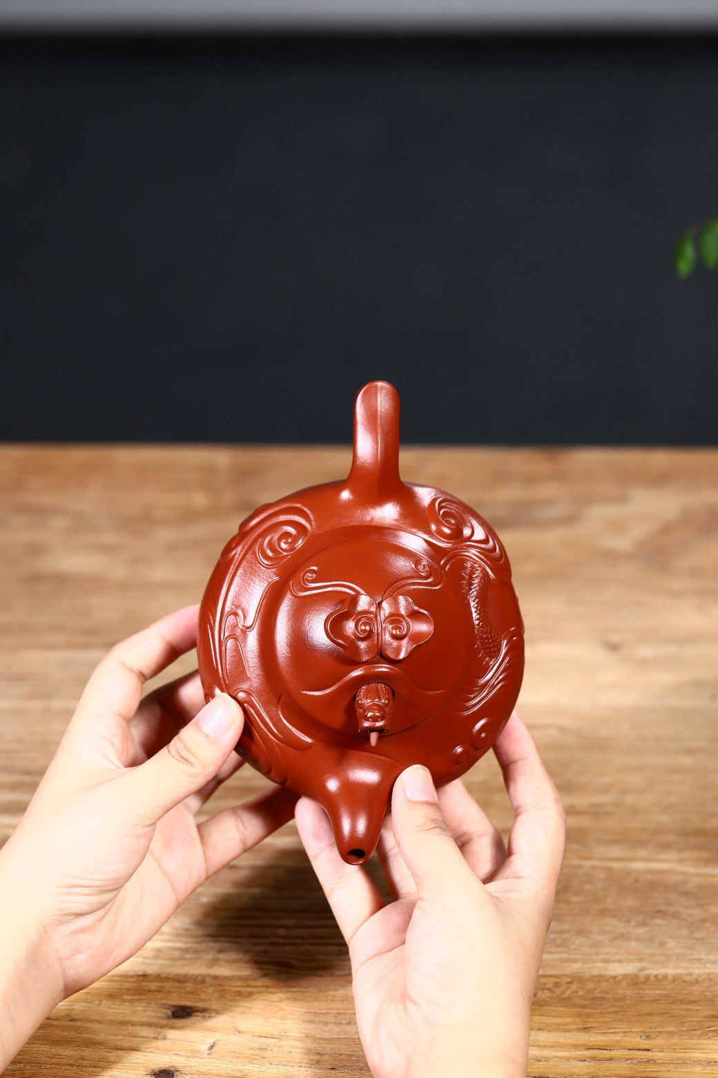 朱泥新品【云龙】500cc（朱泥收缩率极大，成品率极低，难度极大，且用且珍惜）