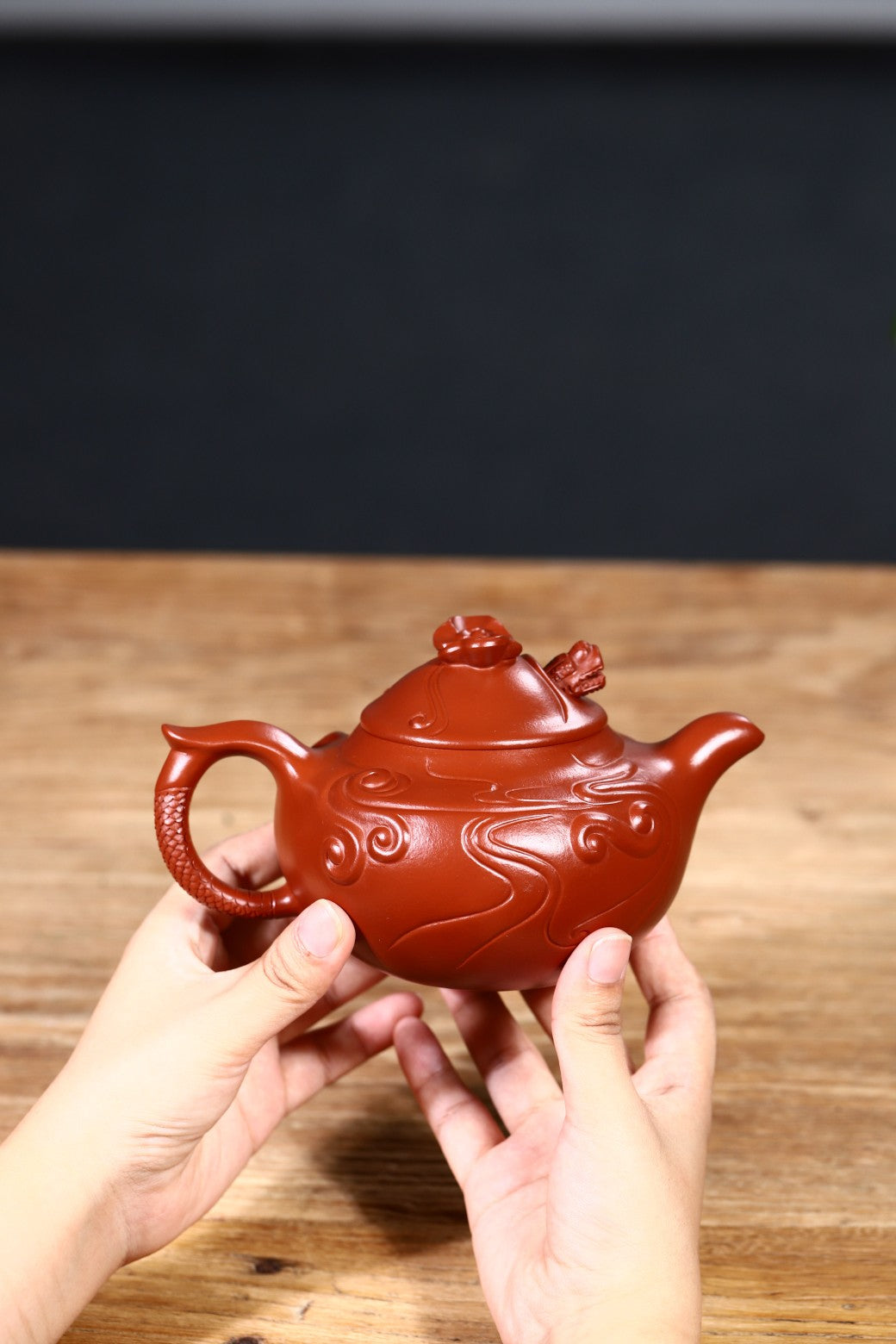 朱泥新品【云龙】500cc（朱泥收缩率极大，成品率极低，难度极大，且用且珍惜）