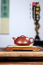 独家经典美器【海棠瓢】珍藏紫泥制 250cc，壶身采用传统石瓢造型，制作精工，口盖准缝