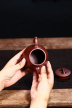 国高工光素器精品——【高石瓢】原矿紫泥，200cc！整体结合恰到好处