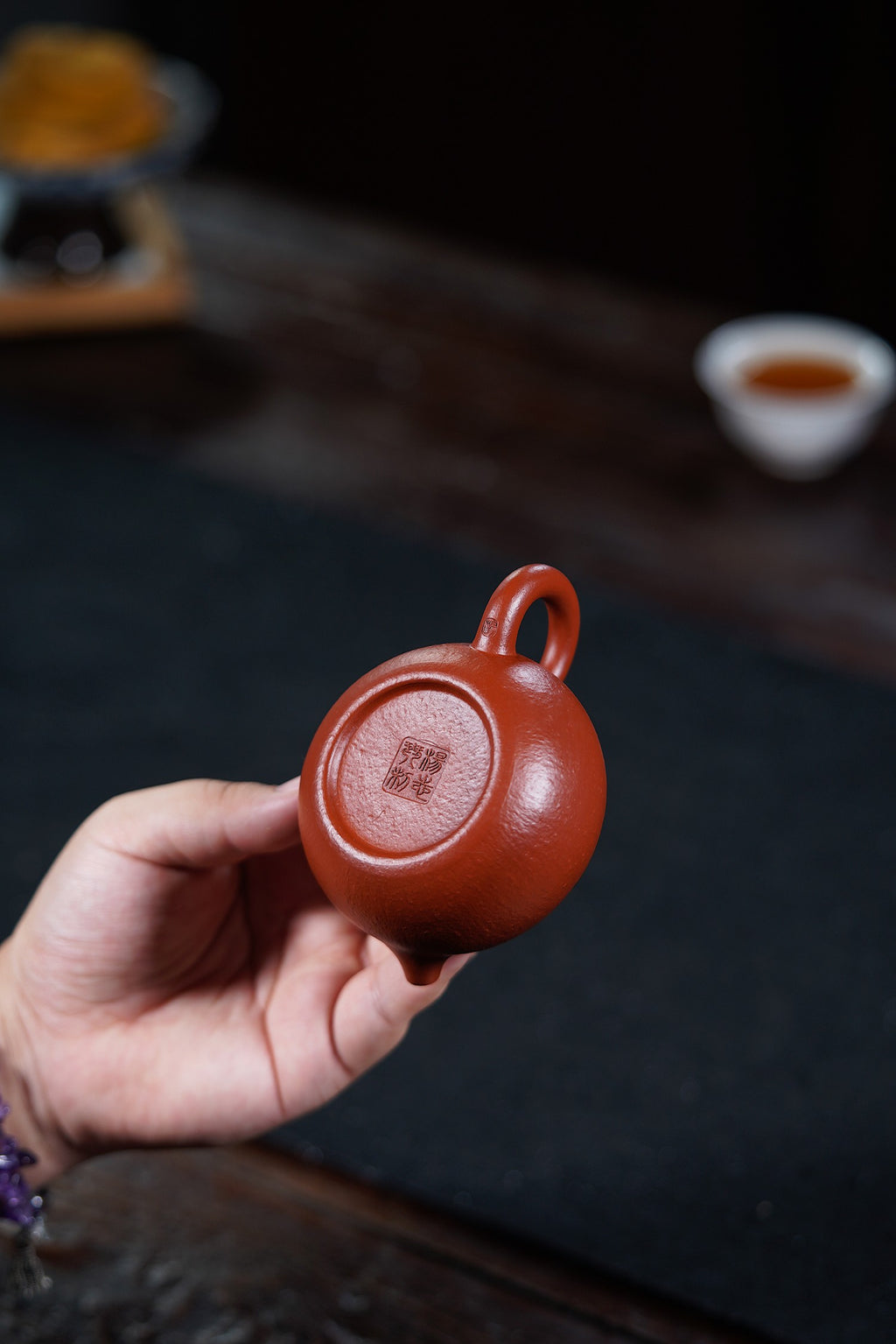 国工全手工 【扁西施】 原矿20目朱泥大红袍 140cc 杨志琴  国家级工艺美术师