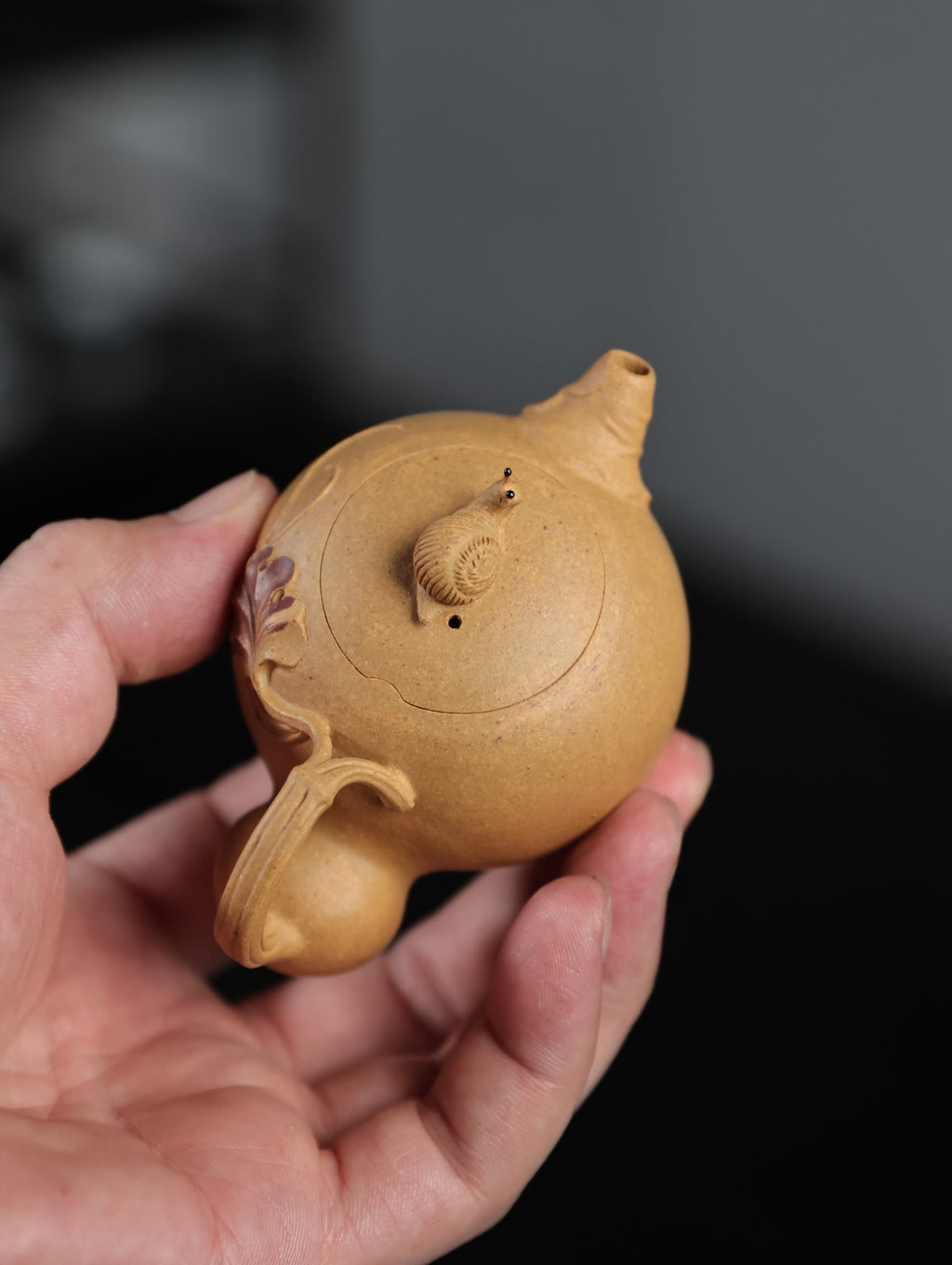 侧把葫芦 | 【优质紫泥·传统手制·全手工薄胎·仿生器·花器80cc实力派作品 】