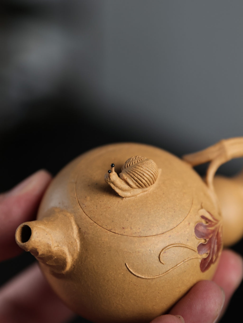 侧把葫芦 | 【优质紫泥·传统手制·全手工薄胎·仿生器·花器80cc实力派作品 】