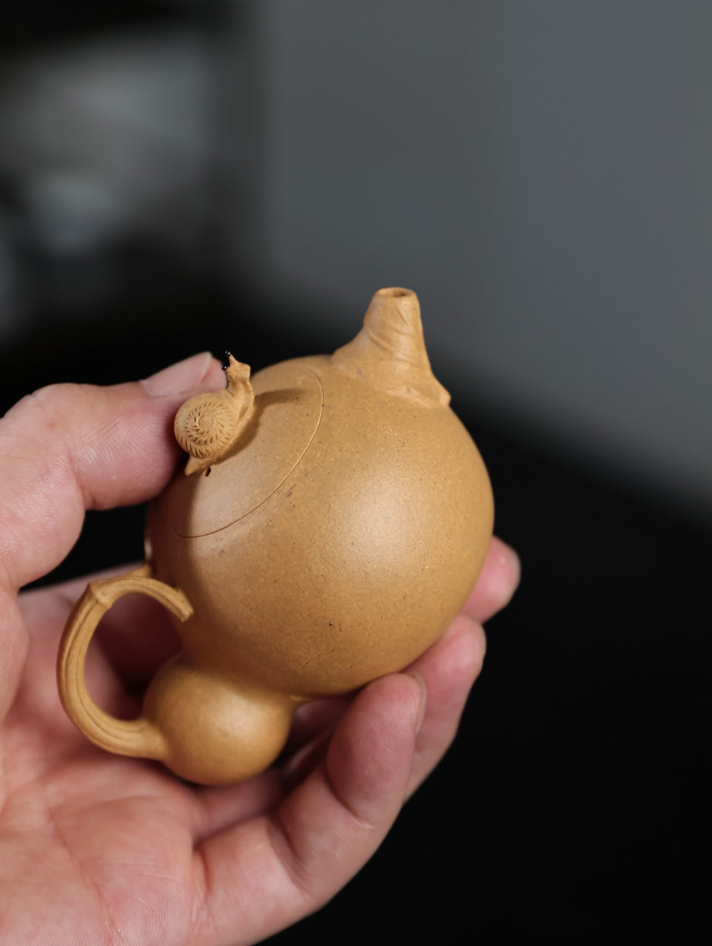 侧把葫芦 | 【优质紫泥·传统手制·全手工薄胎·仿生器·花器80cc实力派作品 】