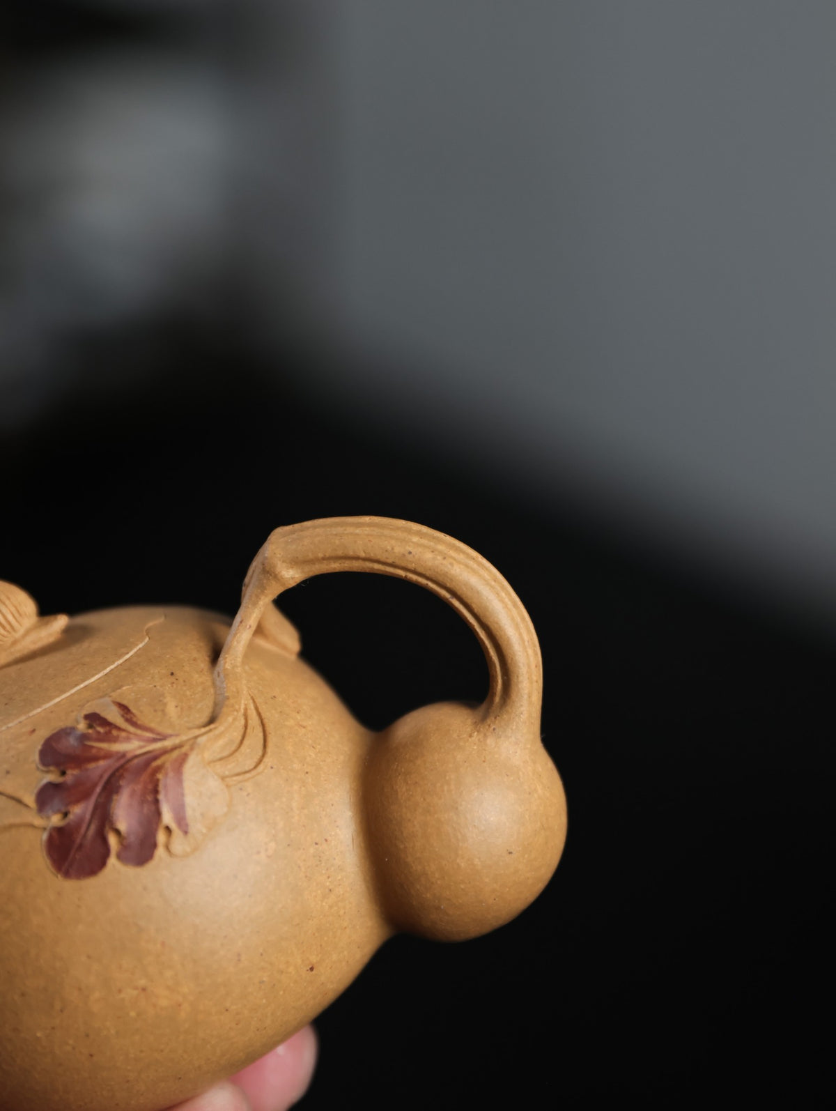 侧把葫芦 | 【优质紫泥·传统手制·全手工薄胎·仿生器·花器80cc实力派作品 】