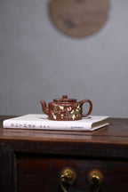 【梅花周盘】 泥料：老紫泥 容量：150cc 作者：罗老师