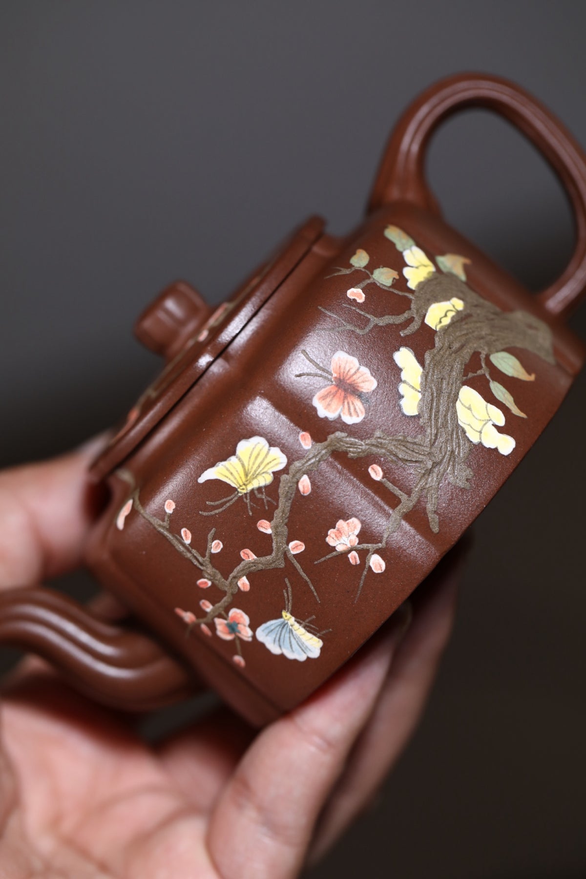 【梅花周盘】 泥料：老紫泥 容量：150cc 作者：罗老师