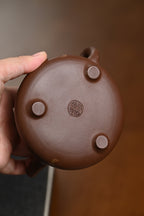 『子冶石瓢』金银装饰 文革老紫泥·容量240cc·14孔出水·内推·陈华军（国家级工艺美术师）