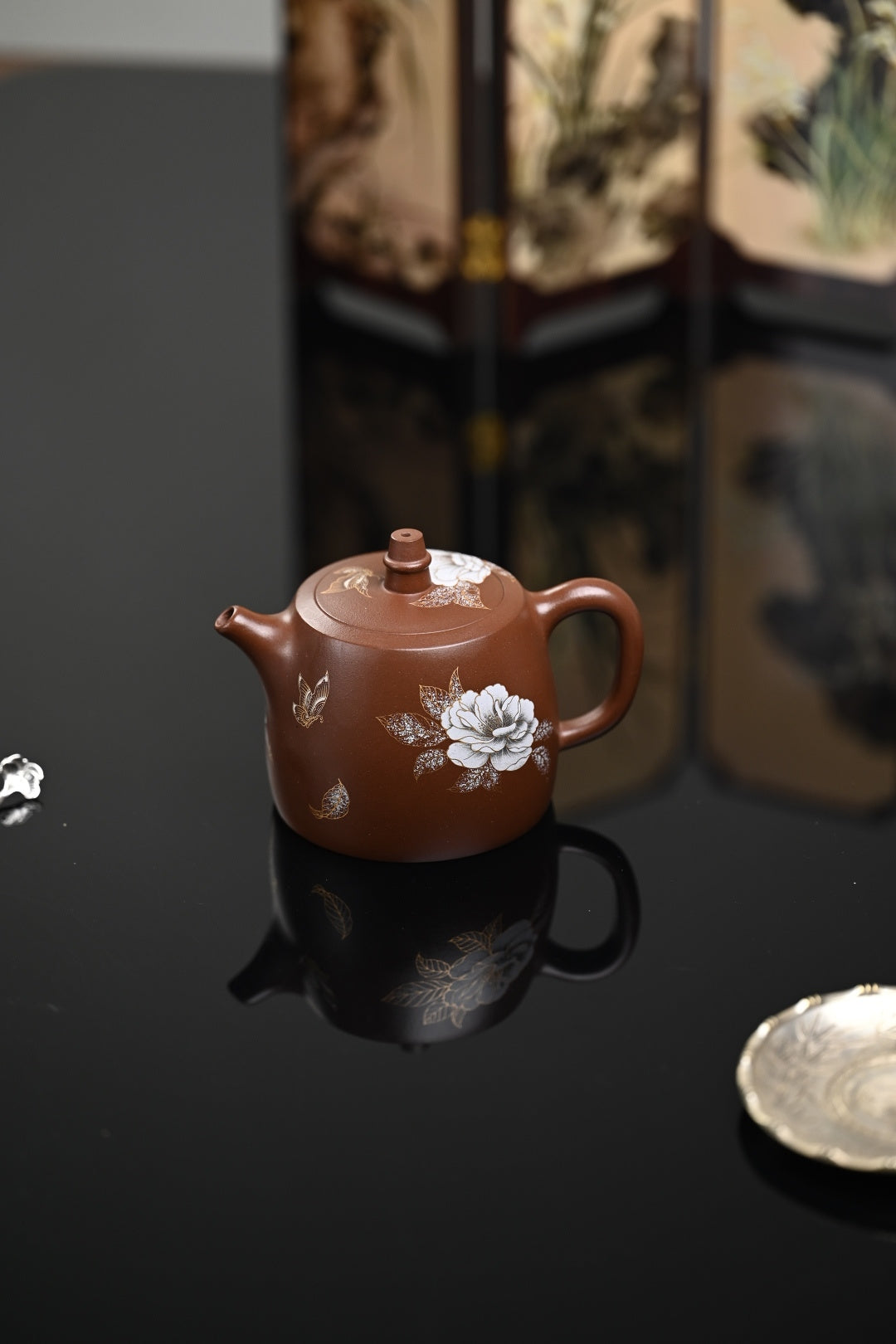 『汉铎』金银装饰 文革老紫泥·容量300cc·14孔出水·内推·陈华军（国家级工艺美术师）