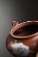 『仿古』金银装饰 文革老紫泥·容量260cc·9孔出水·内推·陈华军（国家级工艺美术师）
