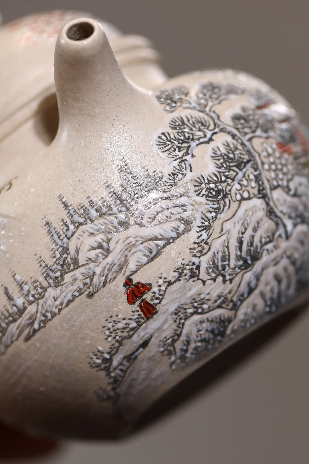 精品高货｜珐琅彩｜掇球（雪景） 白玉段，250cc，内推孔
