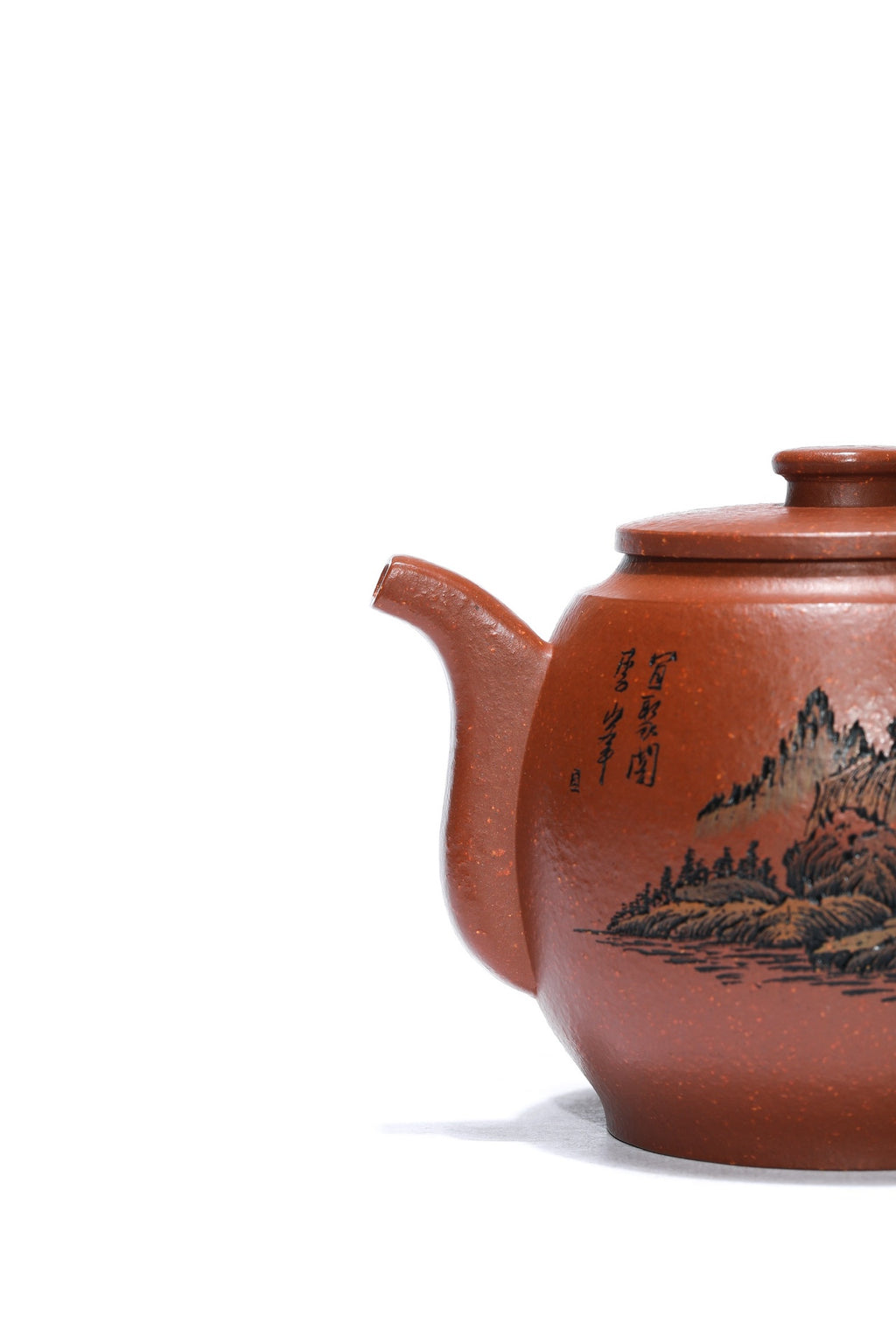 彩刻江山 礼藏之巅｜紫砂界彩刻山水标杆·李峰臻品《汲古壶》礼藏双绝 传世重器！  ——原矿优质降坡泥·260cc ——著名紫砂彩刻艺术家·李峰亲工