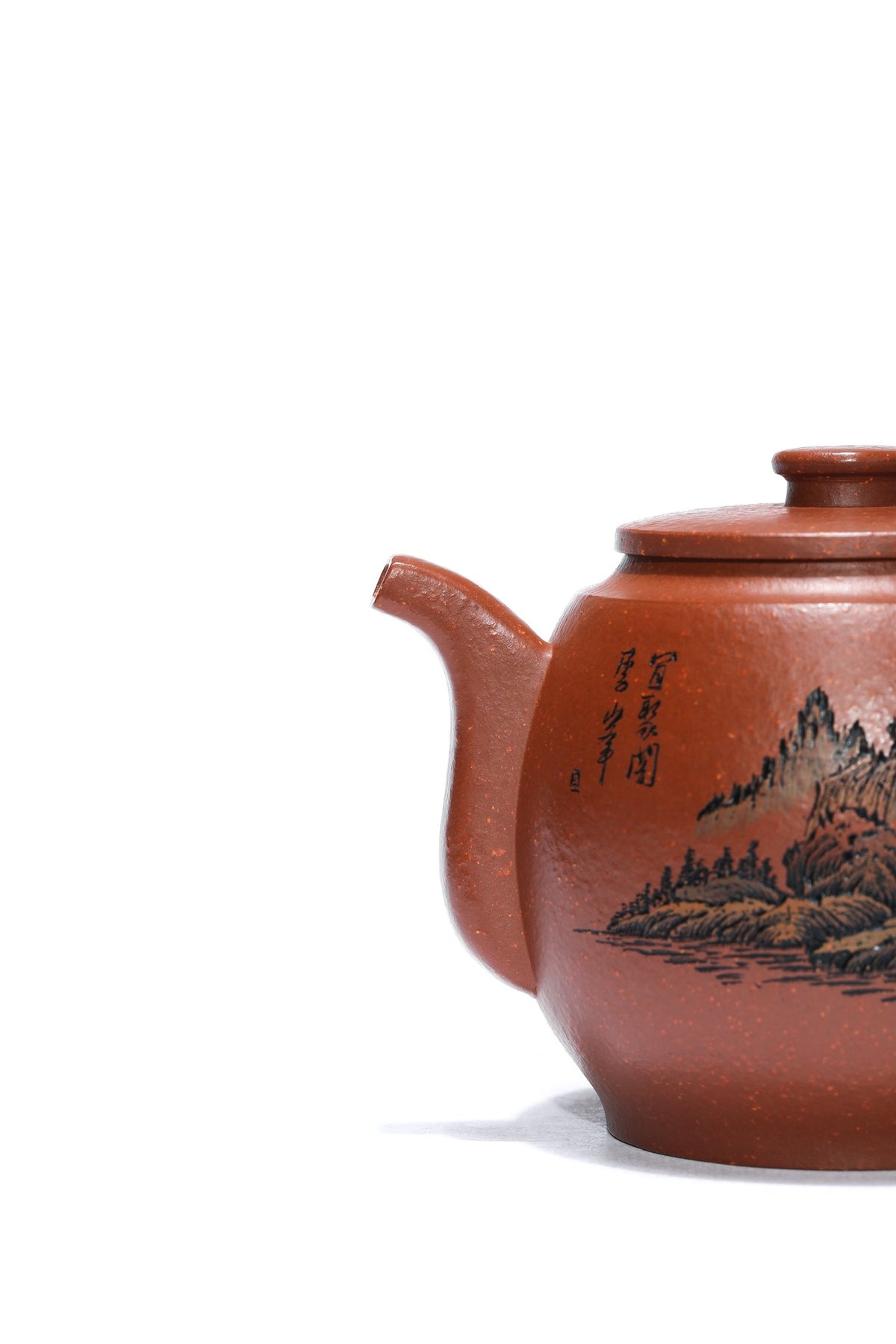 彩刻江山 礼藏之巅｜紫砂界彩刻山水标杆·李峰臻品《汲古壶》礼藏双绝 传世重器！  ——原矿优质降坡泥·260cc ——著名紫砂彩刻艺术家·李峰亲工