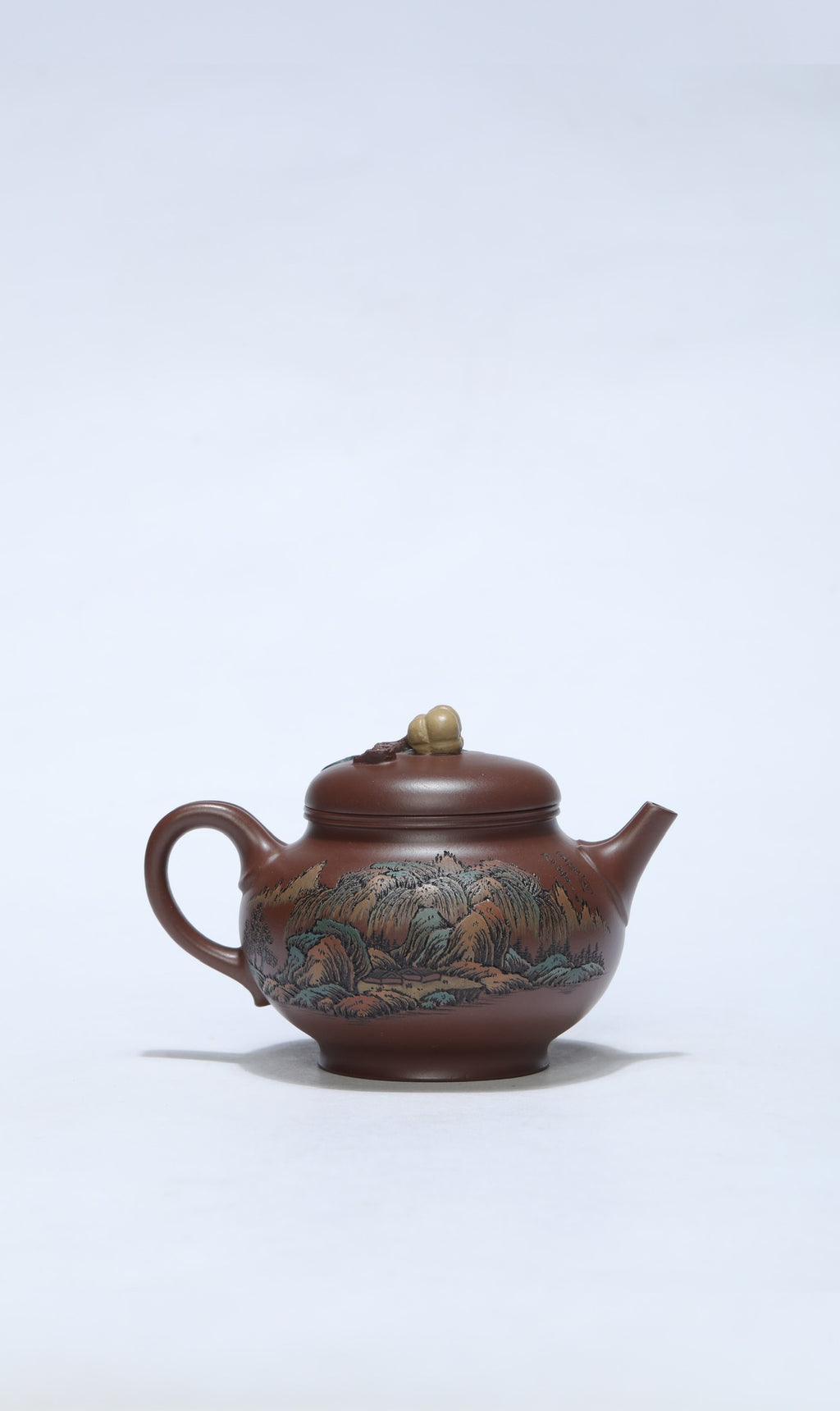 彩刻江山 礼藏之巅｜紫砂界彩刻山水标杆·李峰臻品《柿柿如意壶》礼藏双绝 传世重器！  ——原矿优质老紫泥·280cc