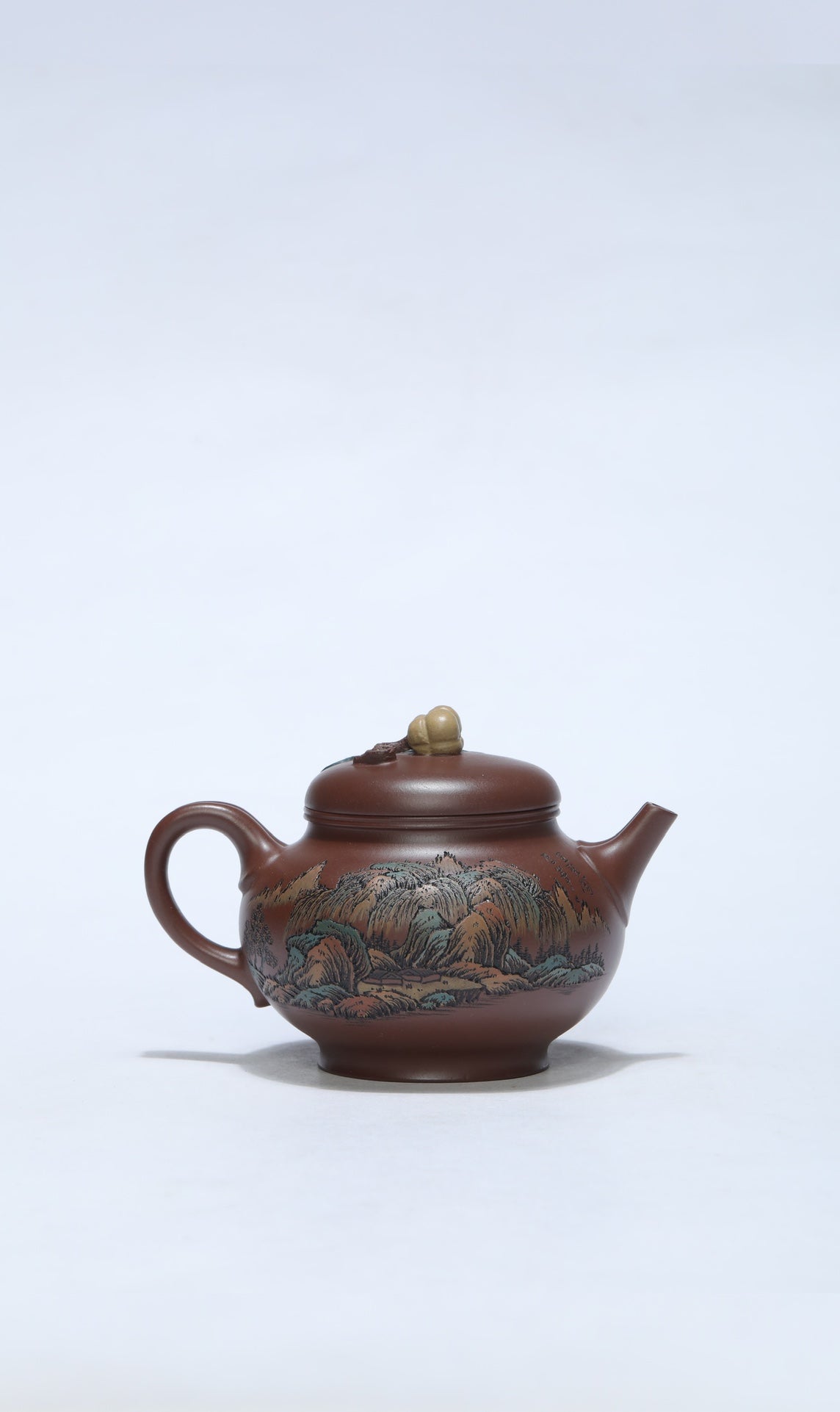 彩刻江山 礼藏之巅｜紫砂界彩刻山水标杆·李峰臻品《柿柿如意壶》礼藏双绝 传世重器！  ——原矿优质老紫泥·280cc