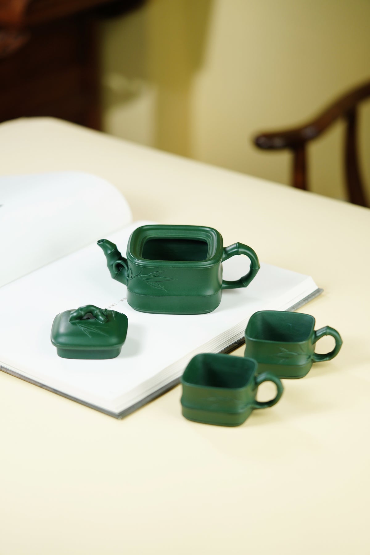 范泽锋高徒·邱爽紫砂潜力臻品《竹段套组》是您礼藏双绝的高端艺术重器👍  ——原矿优质苏门答腊青·260cc