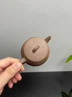 新品❤️紫砂全手工仿铁壶臻品《铁韵织尘壶》｜安辛陶·古拙孤品👍  ——原矿优质段泥柴烧·180cc