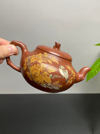 蒋蓉之女 传世花器｜蒋艺华·非遗紫砂巅峰重器《枫叶壶》收藏传世·高端礼赠艺术珍品！  ——原矿优质老清水·400cc（入册款代表作）