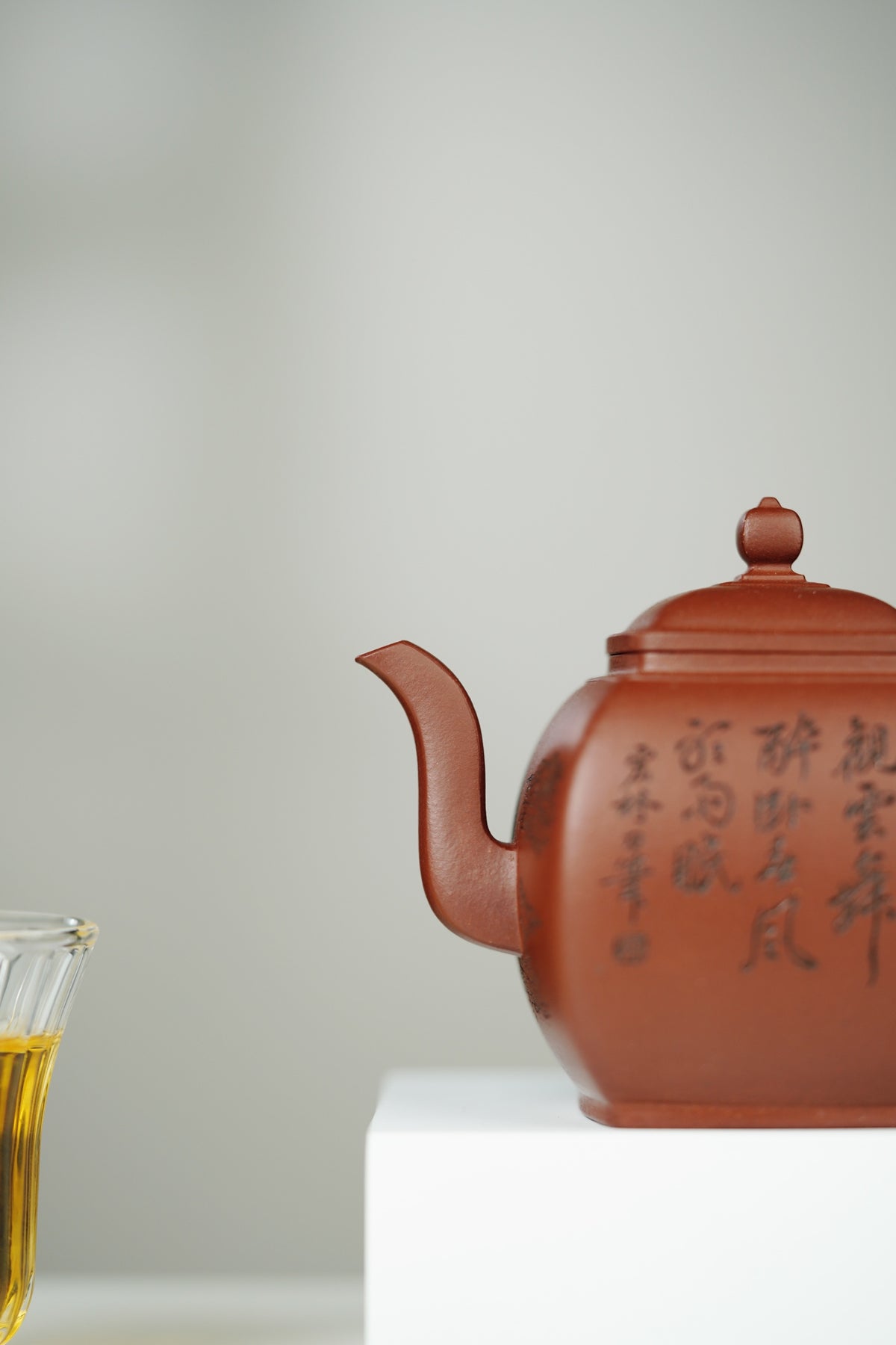 宏林山水·礼藏至尊｜紫砂界山水陶刻标杆｜陈宏林大师传世巅峰臻品【四方宫灯壶】收藏送礼·双绝重器 ——原矿优质底槽清·160cc