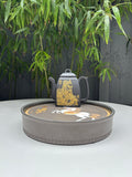 骏马踏长风，砂器载千秋｜程超制·国大师邱玉林装饰《马到成功》稀缺孤品茶盘｜殿堂级礼藏传世重器👍  ——原矿段泥粉浆·直径23cm