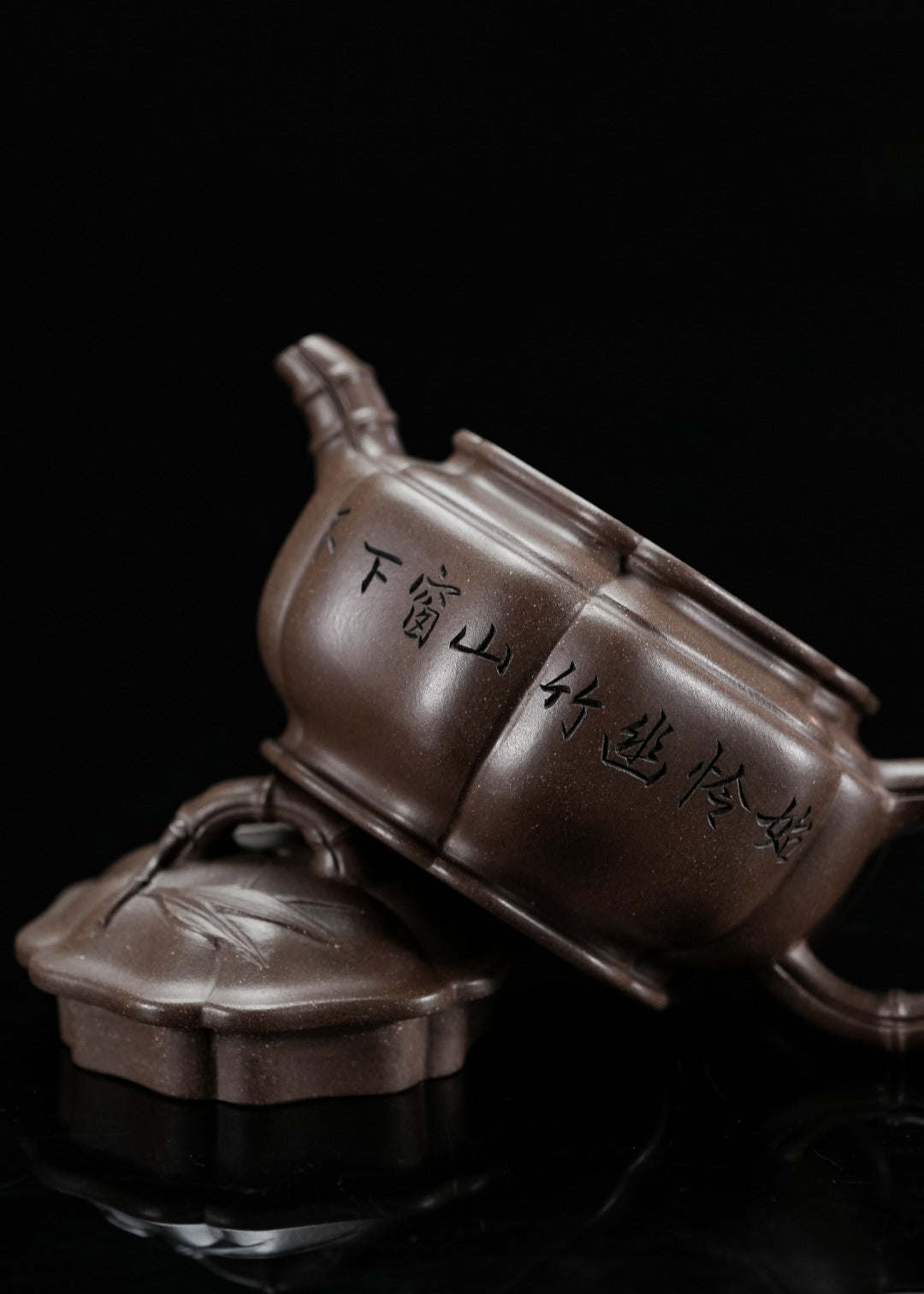蒋蓉之女 传世花器｜蒋艺华·非遗紫砂巅峰重器《竹韵筋纹系列》收藏传世·高端礼赠艺术珍品！  ——原矿优质青泥 ·200cc（入册款代表作）
