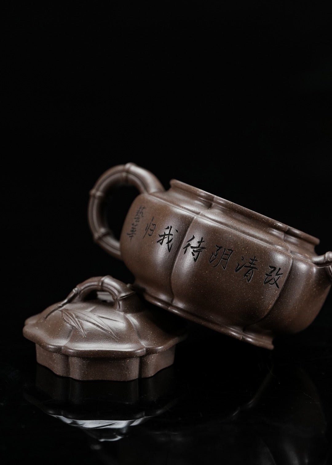 蒋蓉之女 传世花器｜蒋艺华·非遗紫砂巅峰重器《竹韵筋纹系列》收藏传世·高端礼赠艺术珍品！  ——原矿优质青泥 ·200cc（入册款代表作）
