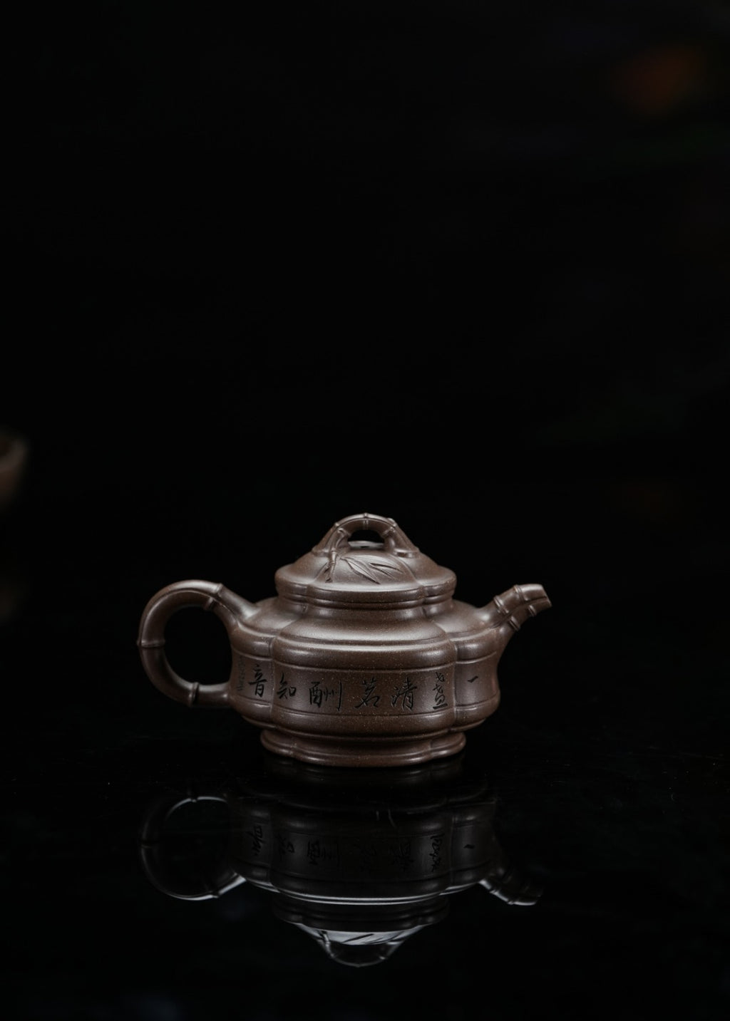 蒋蓉之女 传世花器｜蒋艺华·非遗紫砂巅峰重器《竹韵筋纹系列》——原矿优质青段 ·140cc（入册款代表作）