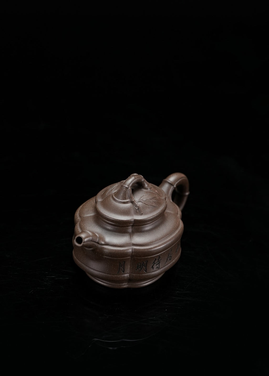 蒋蓉之女 传世花器｜蒋艺华·非遗紫砂巅峰重器《竹韵筋纹系列》——原矿优质青段 ·140cc（入册款代表作）