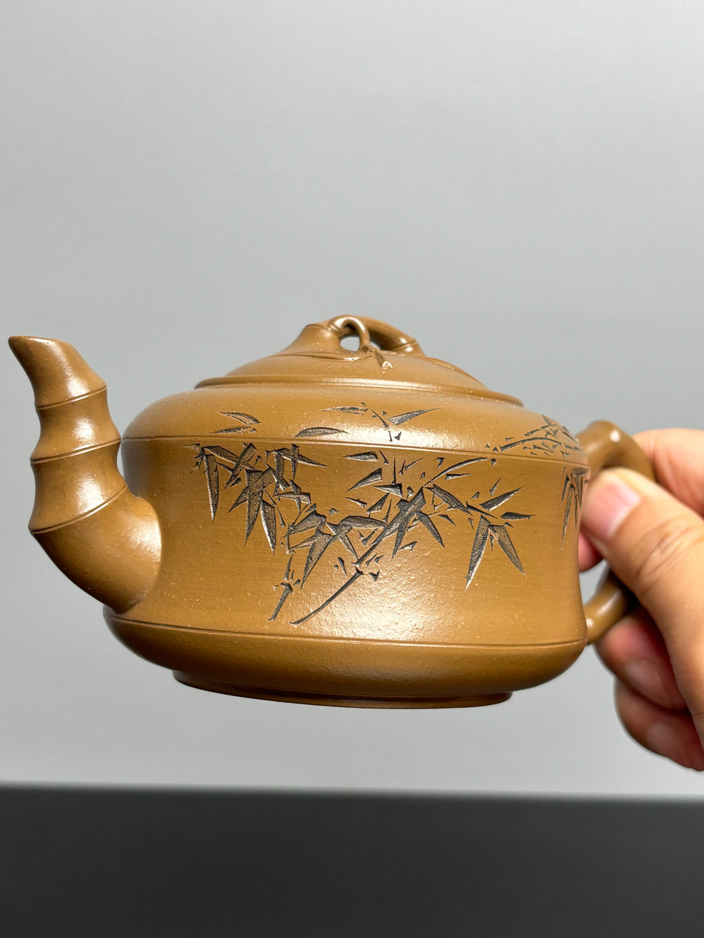 中国紫砂十二精英·双省大师高建芳佳作《 翠竹壶》｜传世礼藏重器 原矿优质段泥·350cc